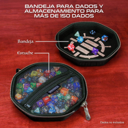 Estuche y Bandeja Premium color negro para Dados. Almacena hasta 150 Dados - ENHANCE