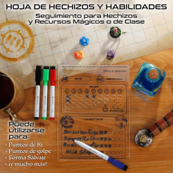 Hoja de Personaje Reutilizable Acrílico (Juego de 3) para D&D 5e - ENHANCE