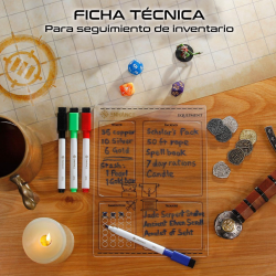 Hoja de Personaje Reutilizable Acrílico (Juego de 3) para D&D 5e - ENHANCE